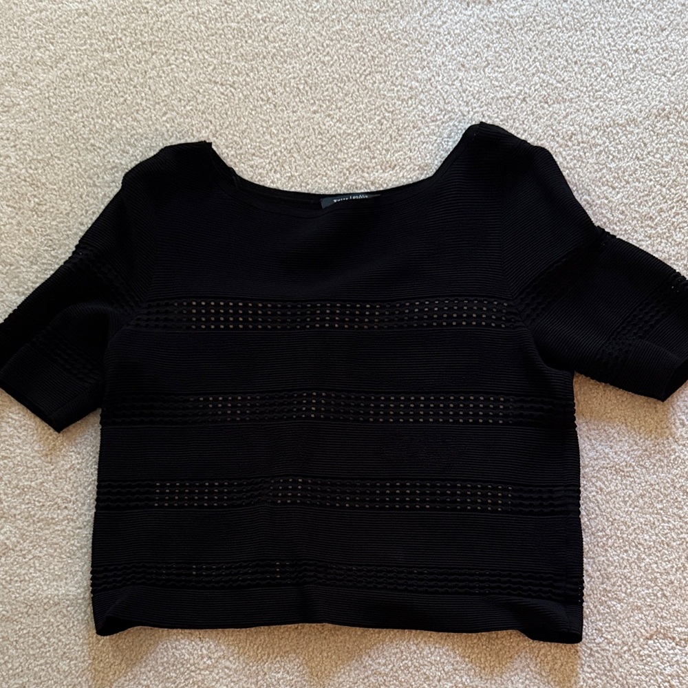 White House Black Market Black Knit Top
